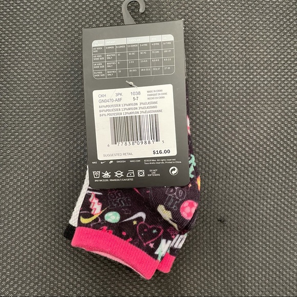 Nike Socks For Girls - Pack of 3 - Picture 3 of 9